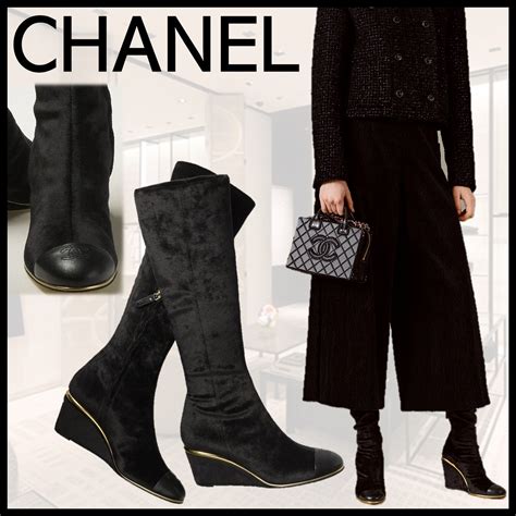 chanel velvet boots|chanel fashion.